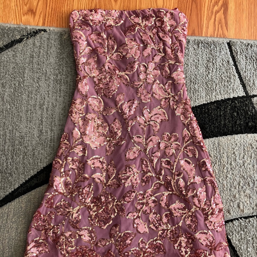 Windsor Pink Sequin Strapless Dress